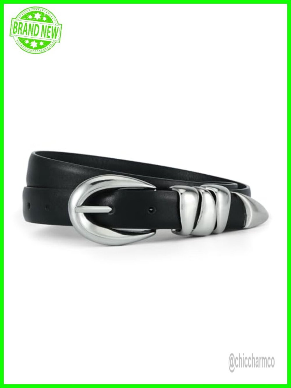 Skinny Faux Leather Belt Gold Buckle Slim Waist Belt for Jeans